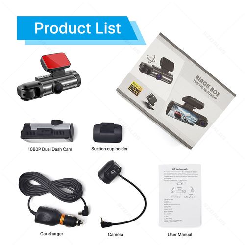 See Everything: Triple 1080P HD Front, Rear, and Interior Car Camera with Wi-Fi 3.1 Screen for 24-hour security monitoring