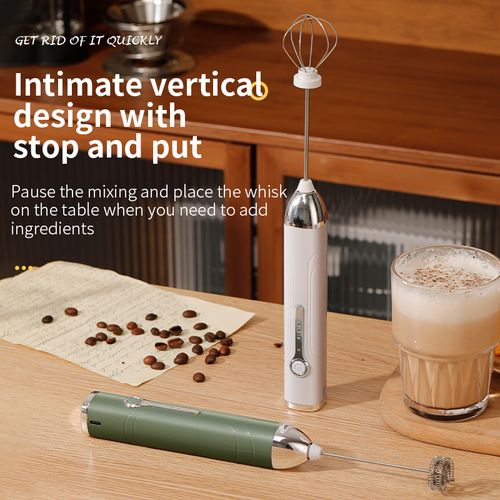 Mini Electric Frother Whisk, Portable Cordless Milk & Egg Beater for Kitchen, Coffee Lover Gift, Small Hand Mixer for Travel, Easy to Clean, Quick Whisking for Drinks and Baking Needs