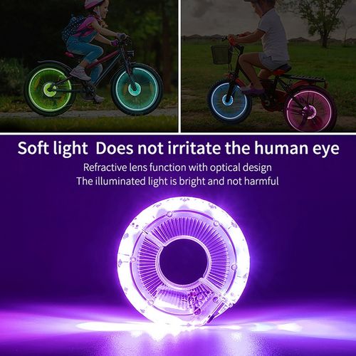 Self-Charging Bike Wheel Lights with 7-Color RGB LEDs, Auto Motion Sensing, and Easy-Snap Spoke Covers for The Ultimate Night Ride Experience