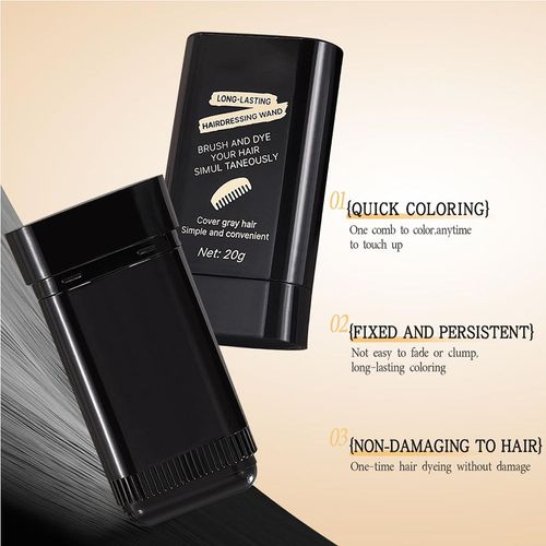 Farewell to Gray Hair! Instant Root Cover Up Stick - Waterproof & Transfer-Resistant Temporary Hair Color, Your Portable Hair Touch-Up Solution in Natural Black for A Flawless Look Anytime