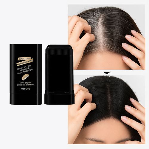 Farewell to Gray Hair! Instant Root Cover Up Stick - Waterproof & Transfer-Resistant Temporary Hair Color, Your Portable Hair Touch-Up Solution in Natural Black for A Flawless Look Anytime