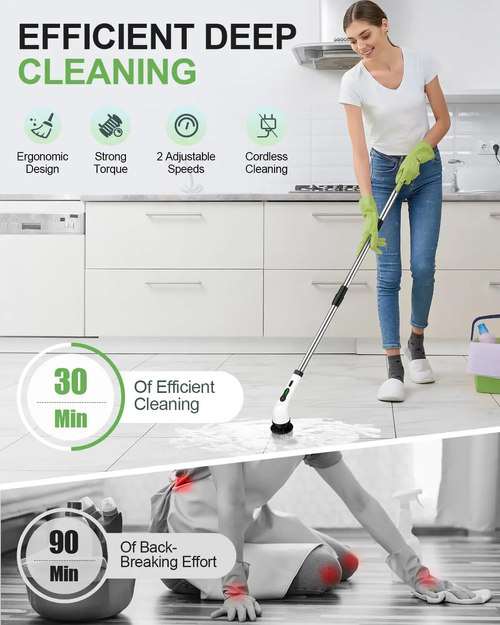 Multifunctional electric cleaning brush nine-in-one bathroom glass length adjustable dual-purpose brush household cleaning artifact