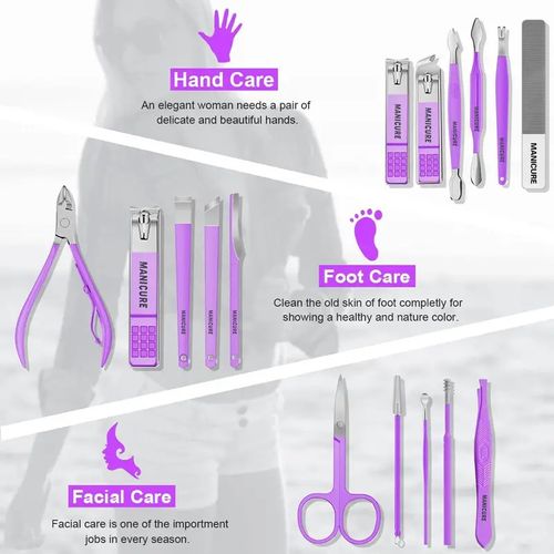 This 16-piece set of professional stainless steel nail clippers is durable and delivers sharp cuts. One-stop care for your hands, showcasing quality and attention to detail.