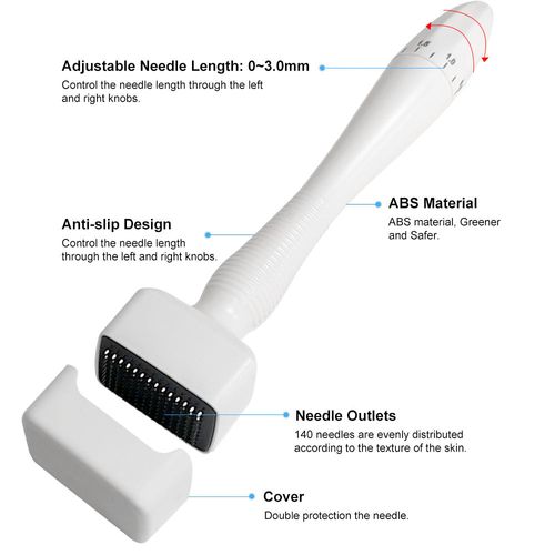Micro Needle 140 PIN Derma Stamp Prodaja Skin Rejuvenation Titanium Dermaroller Derma Roller for Hair Growth