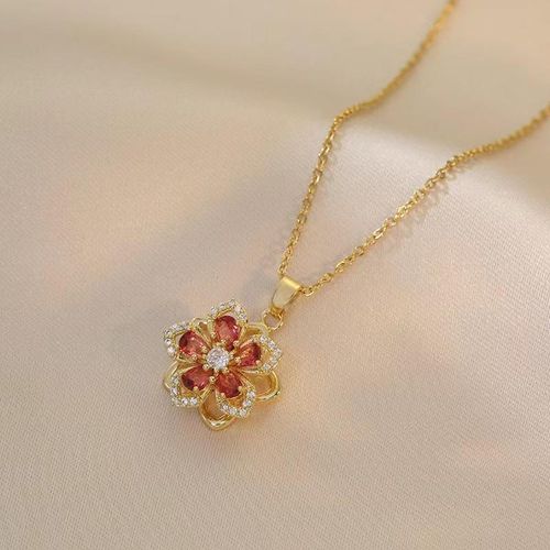Dance of the Blooms: A Modern 360° Spin on the Classic Five-Petal Flower Pendant. A Truly Moving Piece of Art.