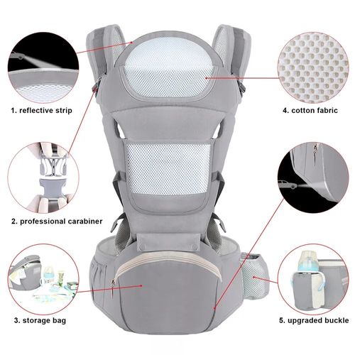 Multifunctional baby back with waist stool for holding baby