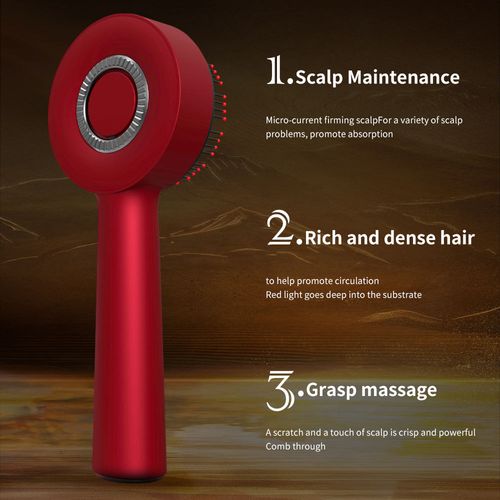 Electric Scalp Massager for Hair Growth Home Hair Head Massage Scrubber with Red Light Therapy Head Massager Tool