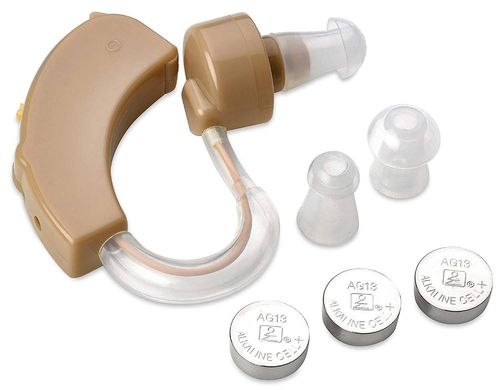 Senior Hearing Solution: Battery-Operated BTE Sound Amplifier - No Charging Needed, Simple Setup for Immediate Use with Hearing Impairment & Deafness