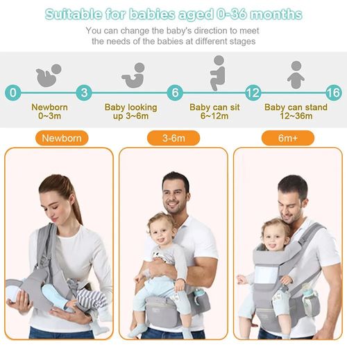 Multifunctional baby back with waist stool for holding baby