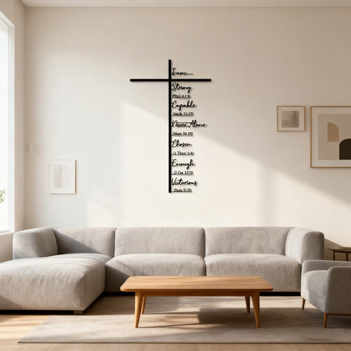 Elegant Metal Cross Wall Art – Scripture-Inspired Design for Peaceful Living Spaces 🌸(30CM)
