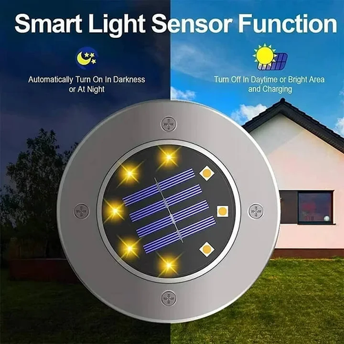 Outdoor Stainless Steel Solar Path Lights Waterproof LED Ground Deck Lights