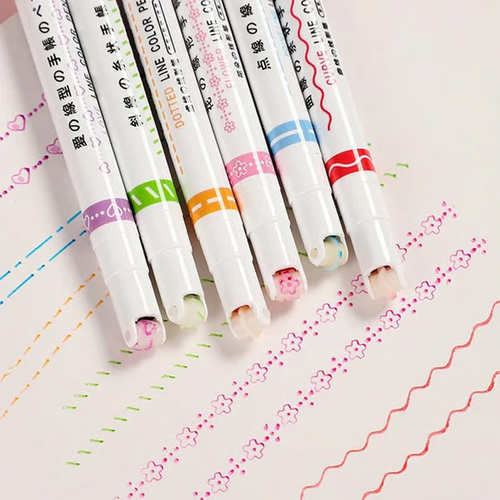 🌈6 color Curve Highlighter Pen🔥🔥💖BEST GIFTS FOR KIDS