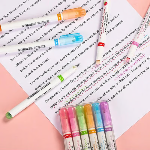 🌈6 color Curve Highlighter Pen🔥🔥💖BEST GIFTS FOR KIDS