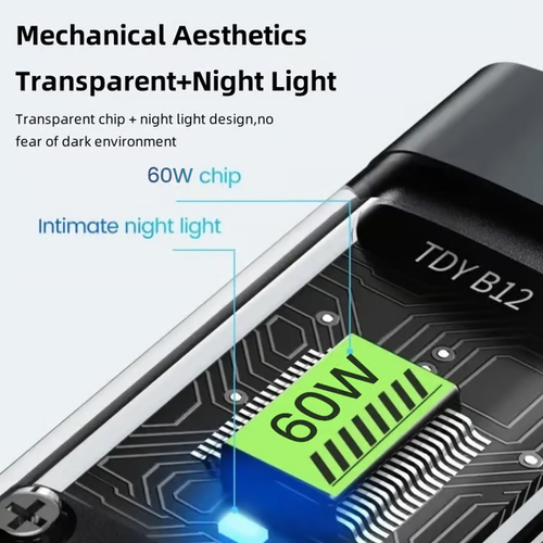 Transparent Luminous Charging 3-in-1 Data Cable