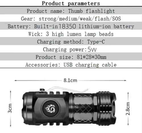🔥 Three-eyed Monster Mini Flash Super Power Flashlight
