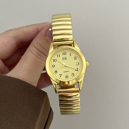 Digital spring steel quartz watch