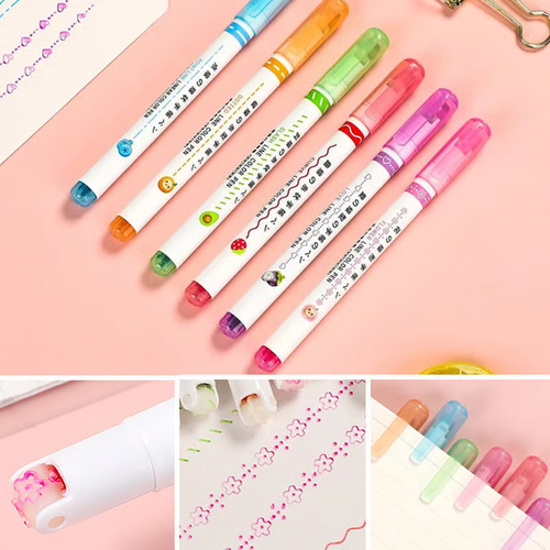 🌈6 color Curve Highlighter Pen🔥🔥💖BEST GIFTS FOR KIDS