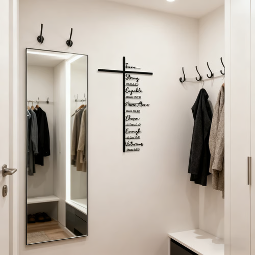 Elegant Metal Cross Wall Art – Scripture-Inspired Design for Peaceful Living Spaces 🌸(30CM)