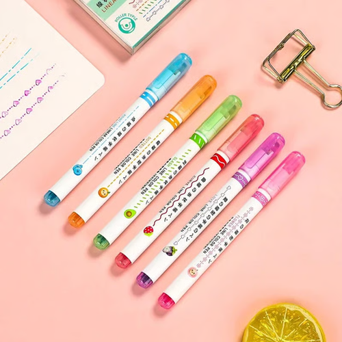🌈6 color Curve Highlighter Pen🔥🔥💖BEST GIFTS FOR KIDS