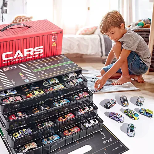 48 Piece Car Toy Gift Set Alloy Cars Racecars In Shipping Container