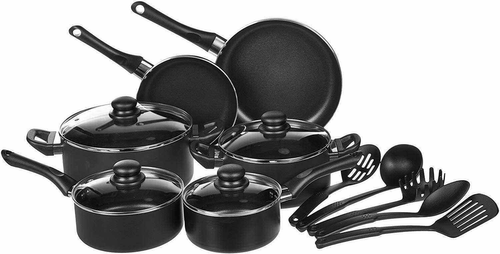 Household Appliances 13 Pieces Black Cast Iron Kitchen Utensils Cooking Tools Non Stick Cookware Set With Pots and Pans Set