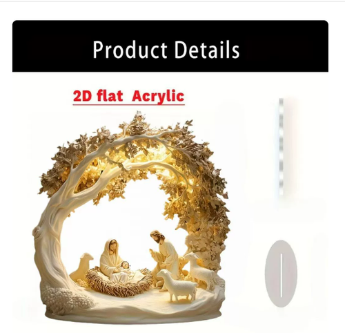 Newborn flat Christmas scene desktop decoration