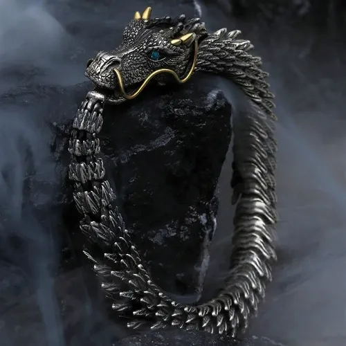 👑2025 Fashionable Original Handmade Vintage Dragon Head Bracelet