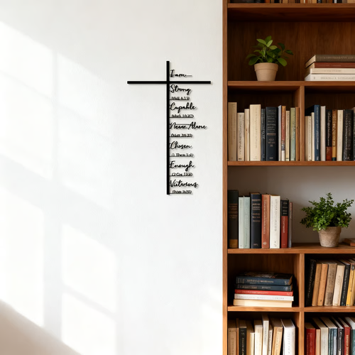 Elegant Metal Cross Wall Art – Scripture-Inspired Design for Peaceful Living Spaces 🌸(30CM)