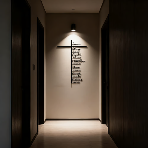 Elegant Metal Cross Wall Art – Scripture-Inspired Design for Peaceful Living Spaces 🌸(30CM)