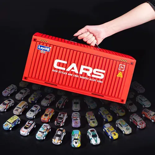 48 Piece Car Toy Gift Set Alloy Cars Racecars In Shipping Container