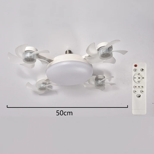 💡Foldable Socket Ceiling Fan Light with Remote, Energy-Saving Cooling & Lighting for Bedroom & Home