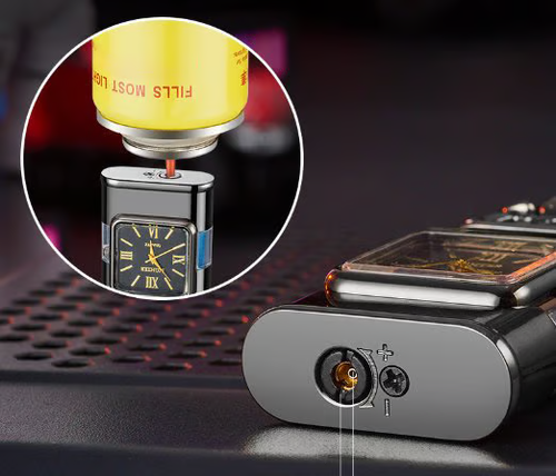 Windproof Lighter Vintage Watch Bezel Jet flame Torch