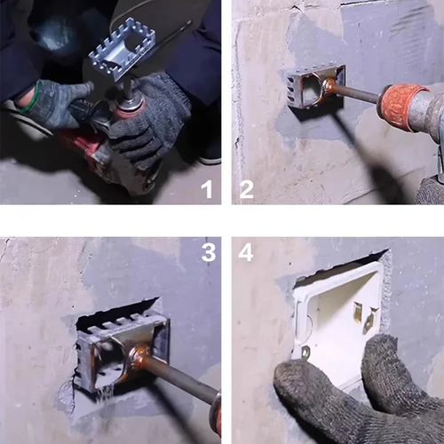 💪Square Hole Cutter for Electrical Box Cutout Saw Socket Slot Cutter
