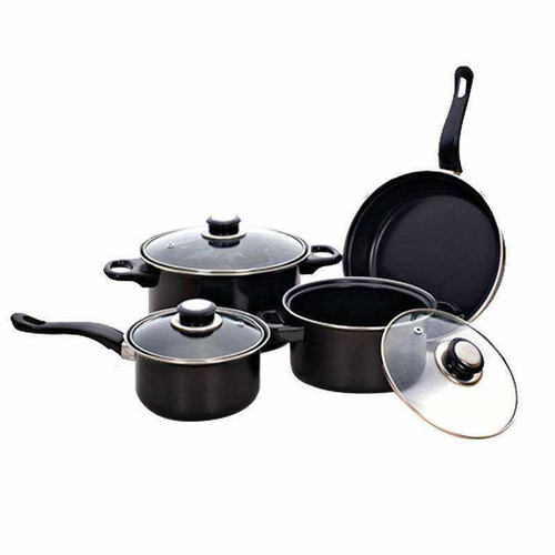 Household Appliances 13 Pieces Black Cast Iron Kitchen Utensils Cooking Tools Non Stick Cookware Set With Pots and Pans Set