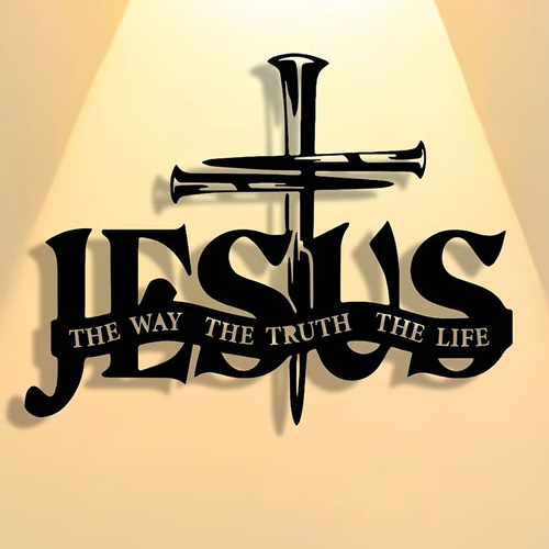 🔥Jesus & Cross The Way The Truth The Life Metal Wall Art