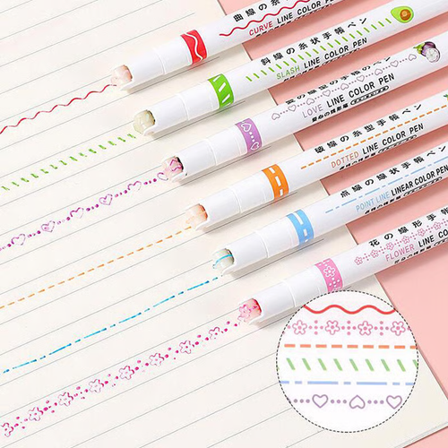 🌈6 color Curve Highlighter Pen🔥🔥💖BEST GIFTS FOR KIDS