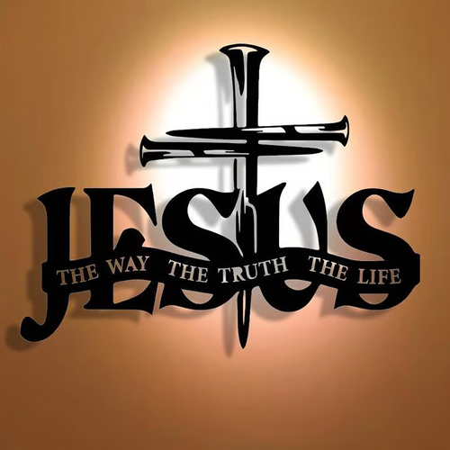 🔥Jesus & Cross The Way The Truth The Life Metal Wall Art