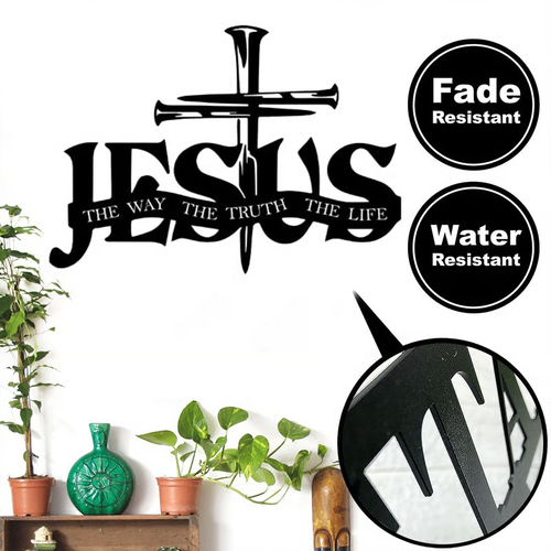🔥Jesus & Cross The Way The Truth The Life Metal Wall Art