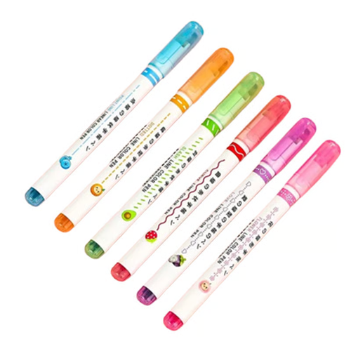 🌈6 color Curve Highlighter Pen🔥🔥💖BEST GIFTS FOR KIDS
