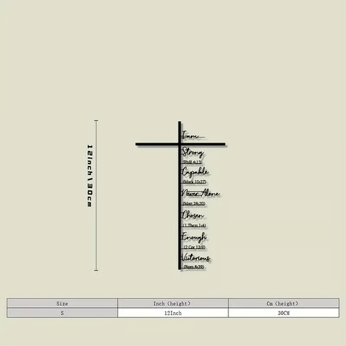 Elegant Metal Cross Wall Art – Scripture-Inspired Design for Peaceful Living Spaces 🌸(30CM)