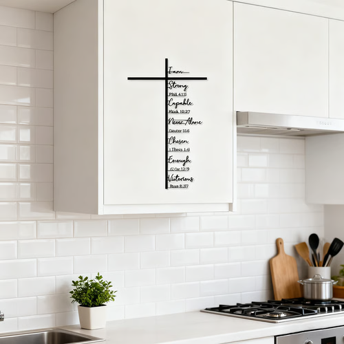 Elegant Metal Cross Wall Art – Scripture-Inspired Design for Peaceful Living Spaces 🌸(30CM)