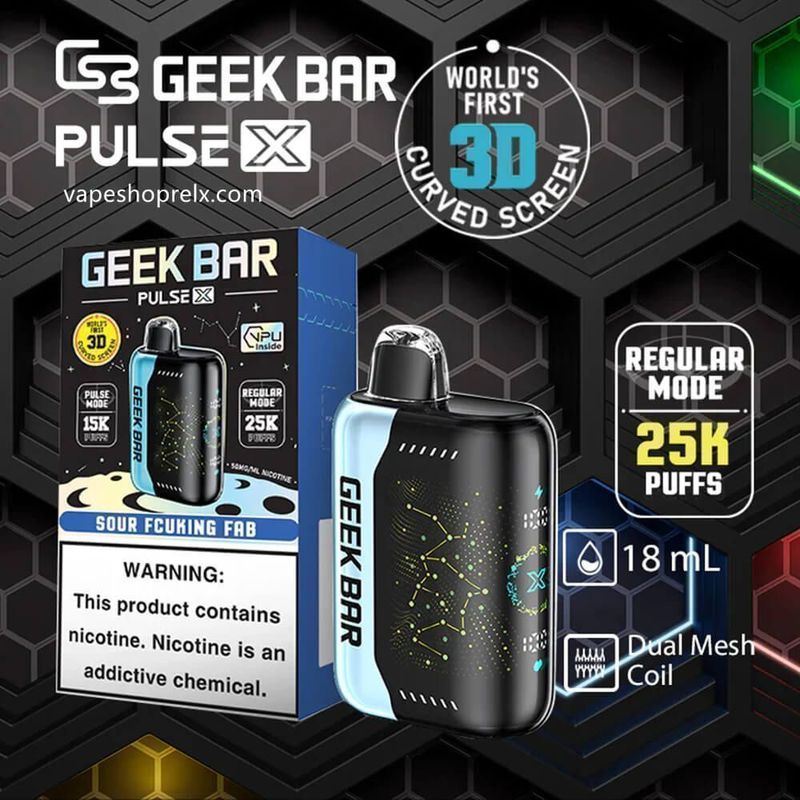 GEEK BAR PULSE X拋棄式電子煙 大容量搭配高續航，補貨與續用更好評估