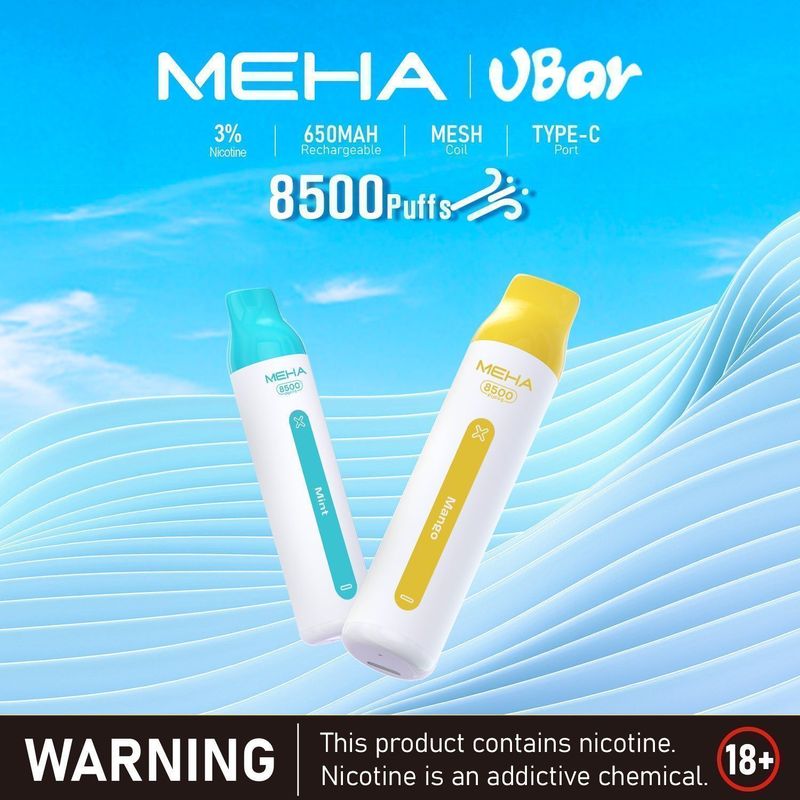 MEHA拋棄式電子煙 8500口搭配輕薄便攜，口感節奏更容易掌握