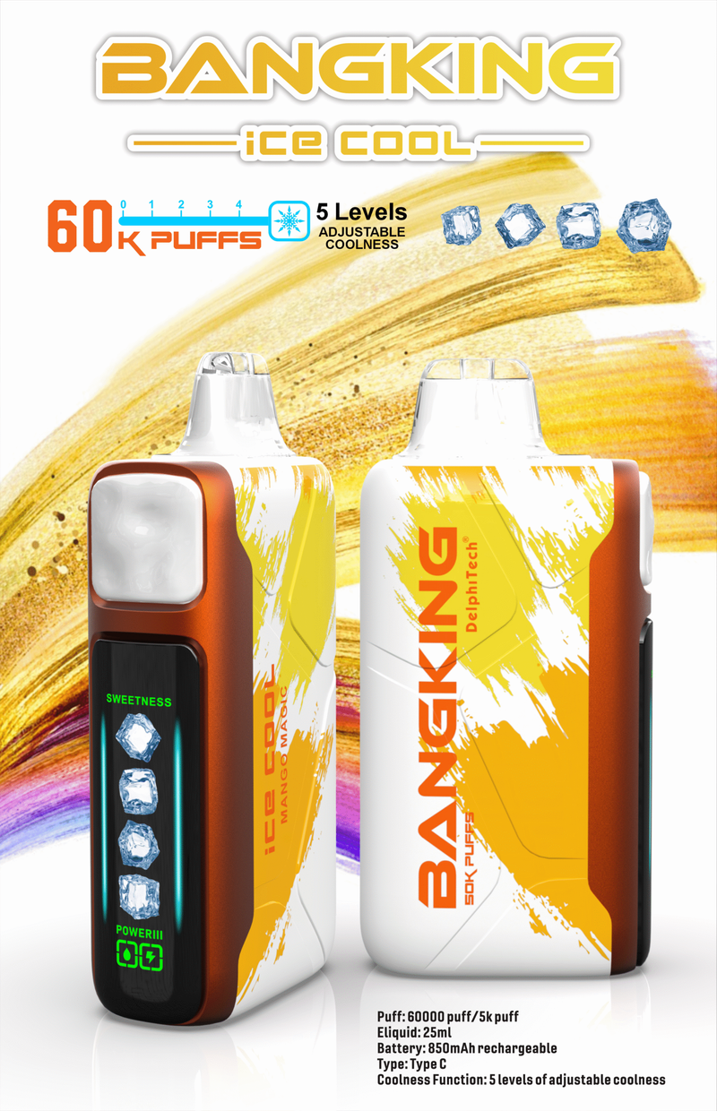 Bang King拋棄式電子煙 60000口搭配可充電，口感節奏更容易掌握