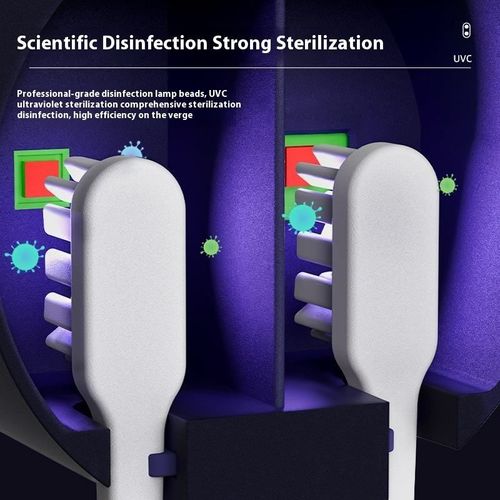 Portable Rechargeable UV Light Sterilizing Toothbrush Holder With Automatic Fan Dry Function