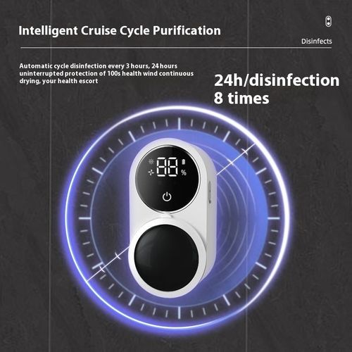 Portable Rechargeable UV Light Sterilizing Toothbrush Holder With Automatic Fan Dry Function