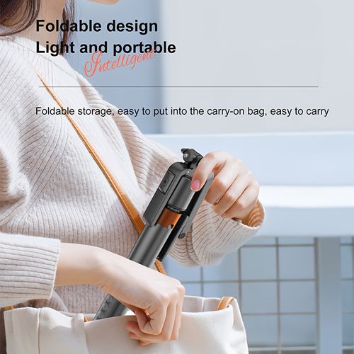 Selfie Stick Tripod with Fill Light, Phone Selfie Stick,Durable Stainless Steel Design,Bluetooth Remote Control,and Stable Three Legged Support for Live Broadcasts,Video Shooti
