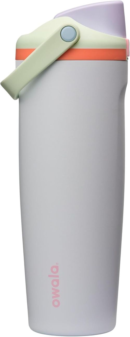 Owala FreeSip Sway Insulated Stainless Steel Water Bottle with Two-Way Spout, Built-In Straw and Bucket Handle, Made for Travel, School, and Sports, 40oz, BPA Free, Leak Proof, Black Cherry