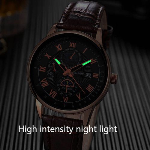 New stylish men's watch, leather strap, quartz movement, waterproof, luminous, date display, luxury sports watch for men.