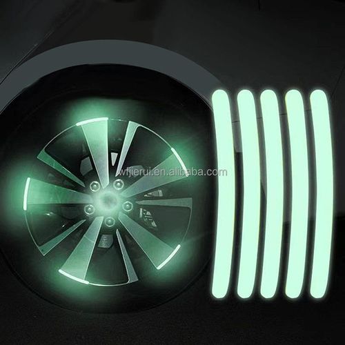 10PCS Car Wheel Fluorescent Stickers, Wheel Hub Reflective Warning Stickers for Electric Vehicles, Motorcycles, and Bicycles, Luminous Stickers for Night Visibility